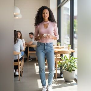 NWT No Comment Peek-a-Boo Mock Bodysuit